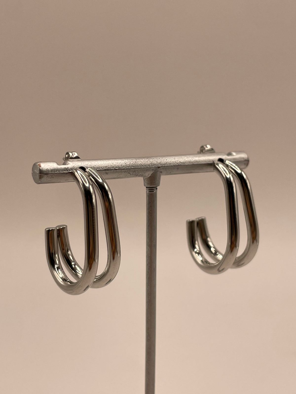 ARETES COQUETA DOBLE PLATA