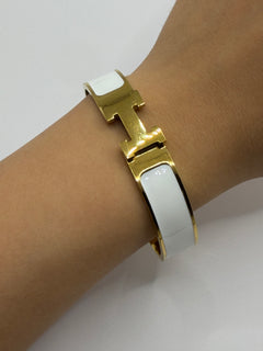 PULSERA H BLANCO DORADO