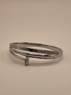 PULSERA CLAVO GRUESA PLATA