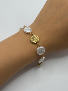 PULSERA PERLAS DORADAS