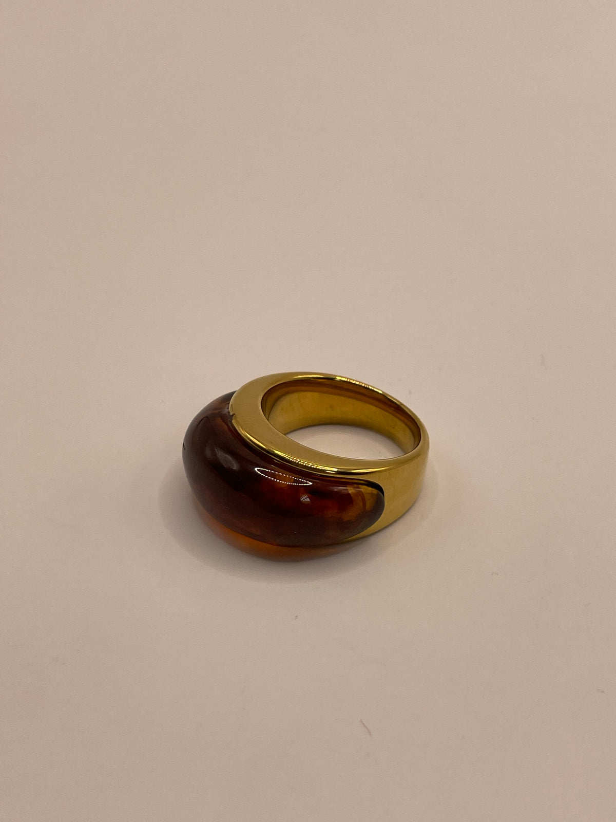 ANILLO AMBAR CAFE DELGADO