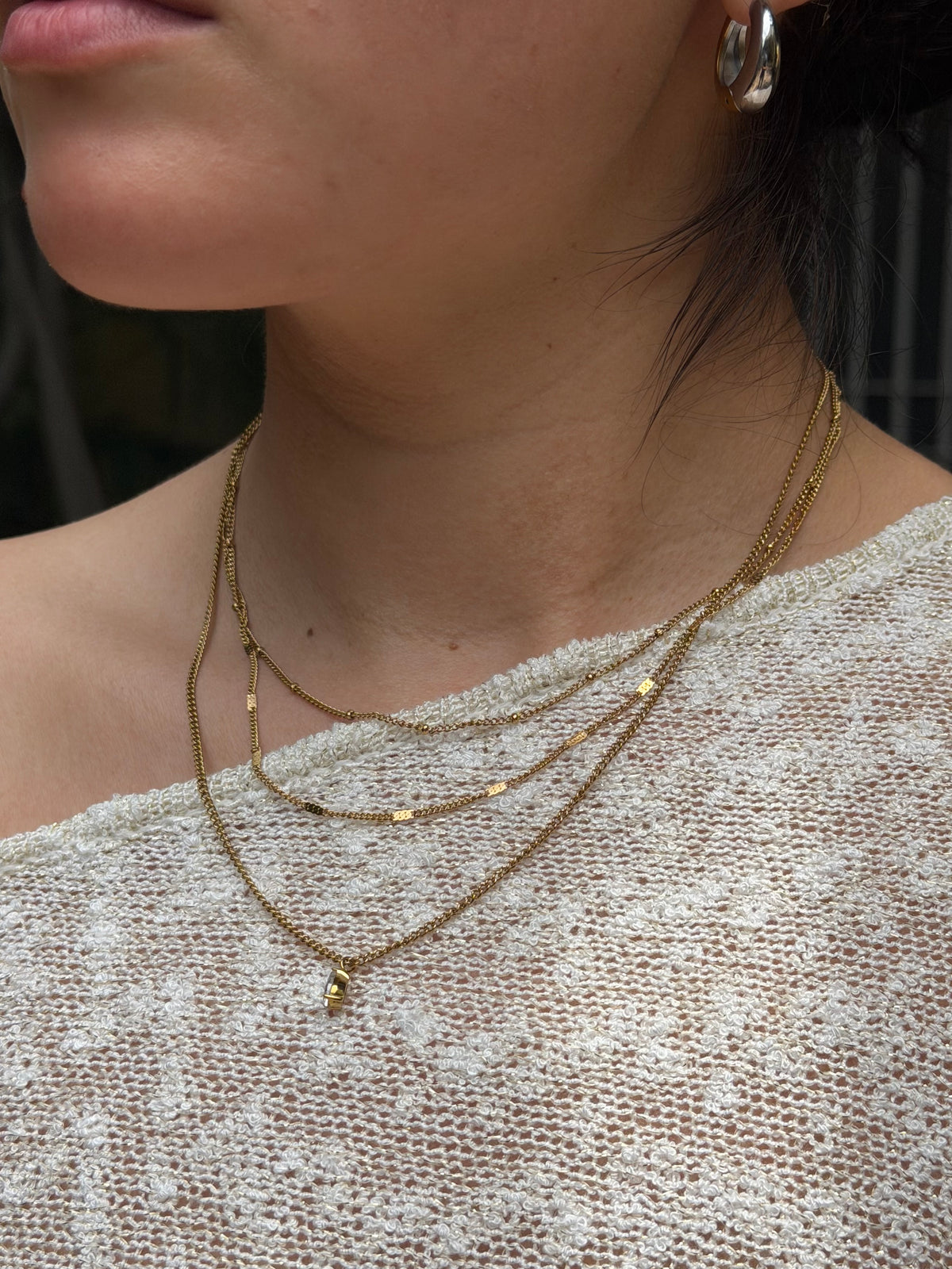 TRIPLE COLLAR ZIRCONIA DORADO