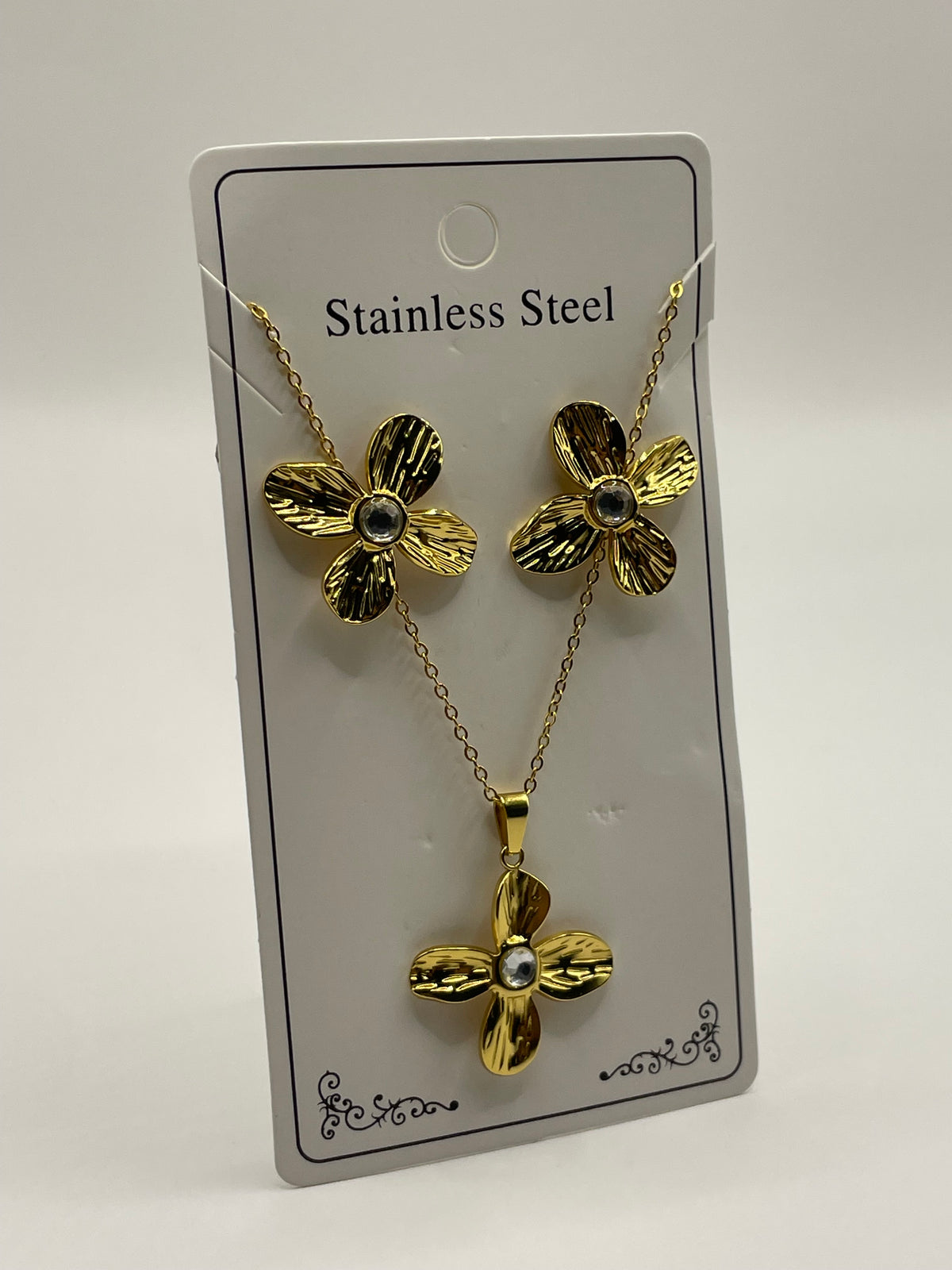 CONJUNTO TREBOL ZIRCONIA
