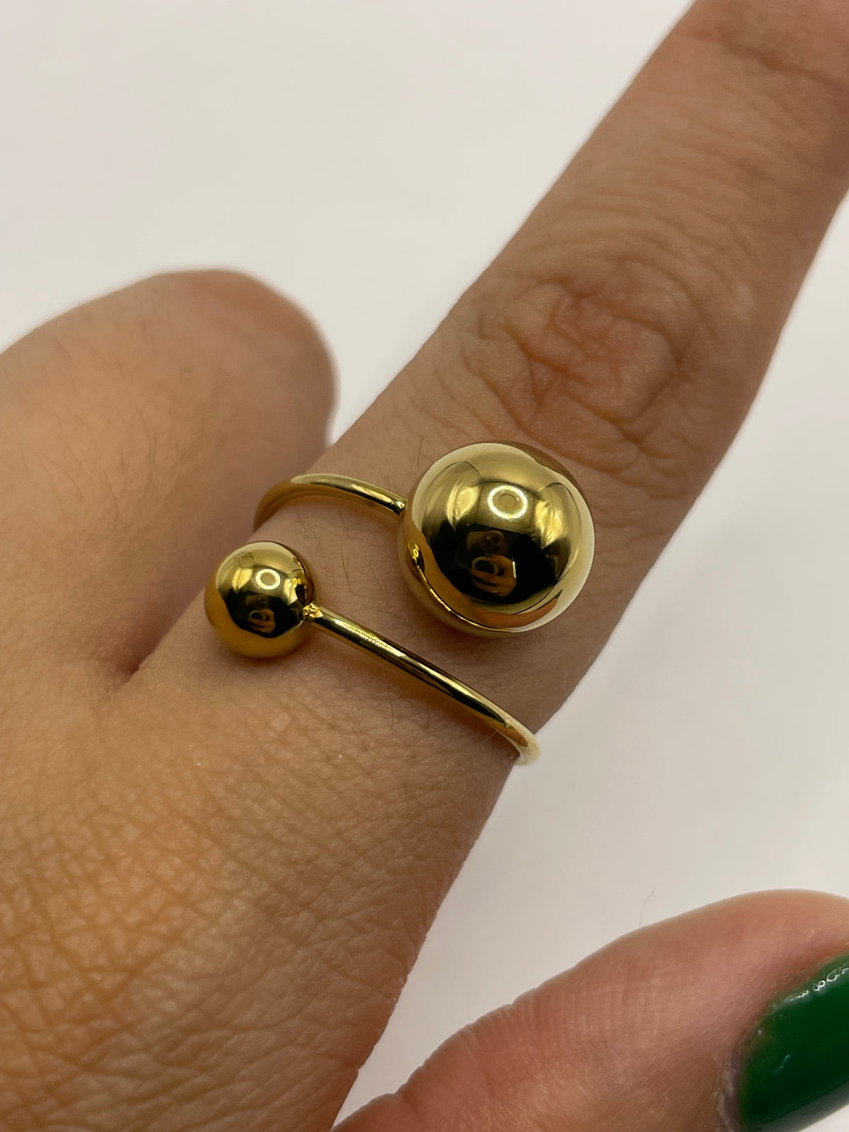 ANILLO DOBLE BURBUJA DORADO