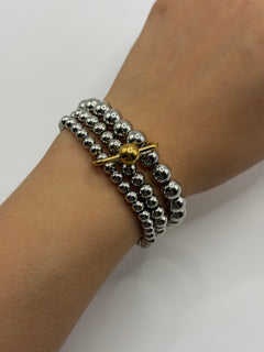 PULSERA TRIPLE CUENCAS PLATA