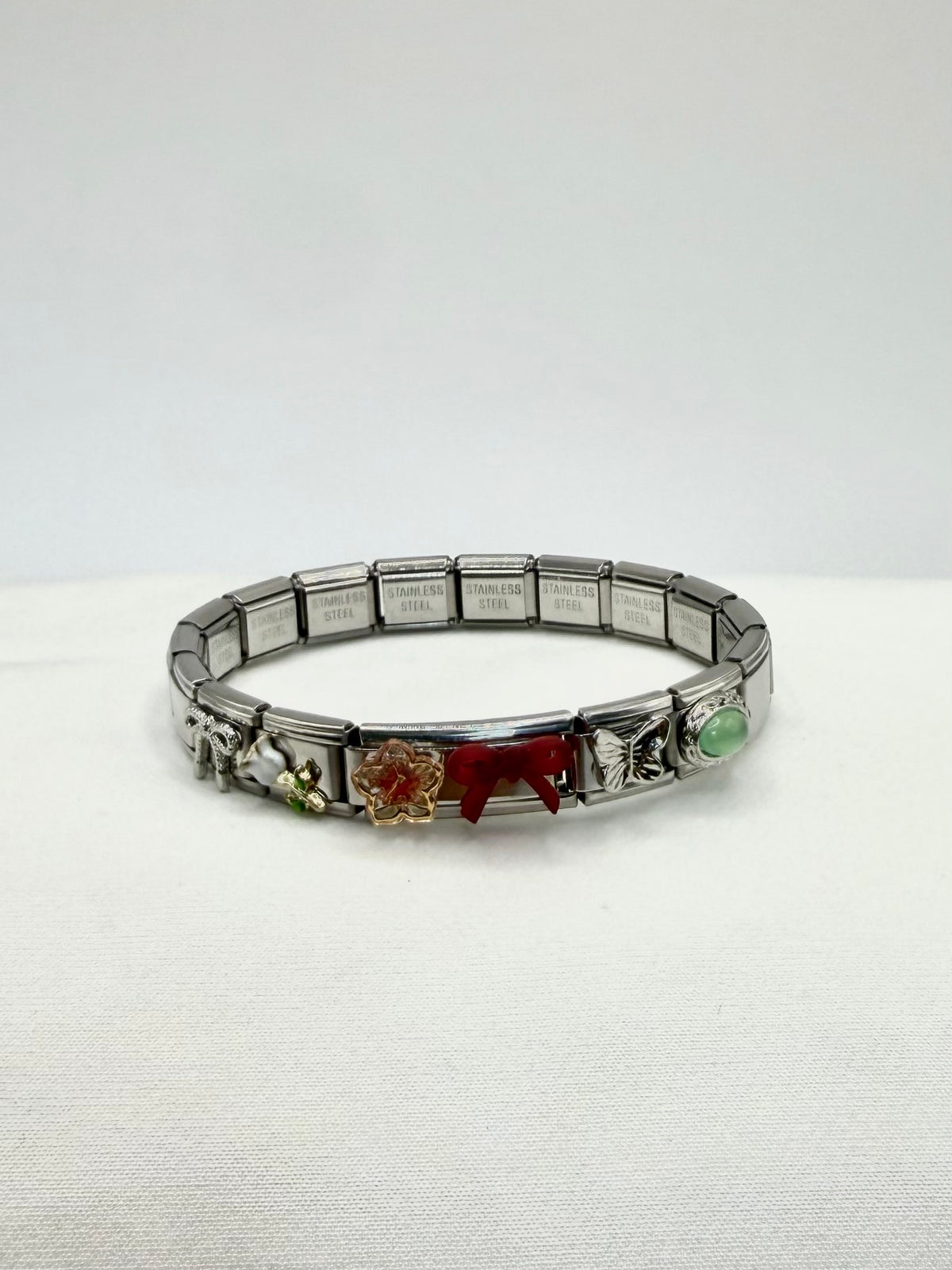 PULSERA ITALIANA MOÑO ROJO