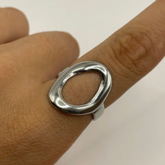 ANILLO REDONDO HUECO PLATA