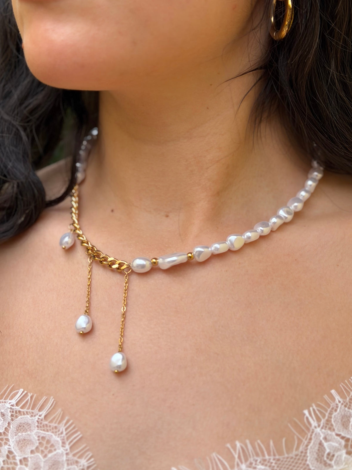COLLAR PERLAS CADENA
