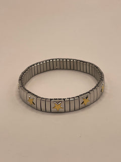 PULSERA PLATA ESTRELLA DORADA