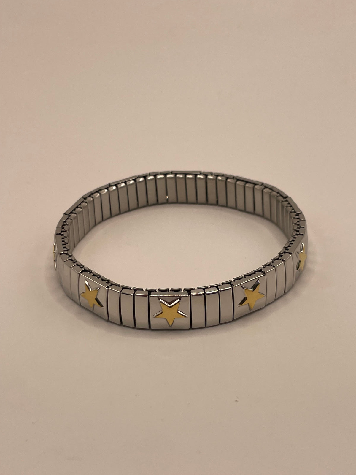 PULSERA PLATA ESTRELLA DORADA