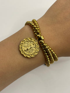PULSERA CUECAS AJUSTABLE DORADA