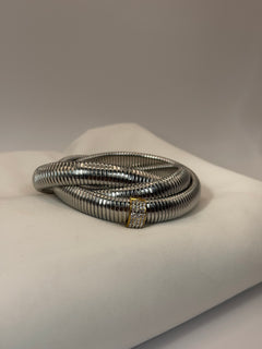 PULSERA AMANDA TRIPLE PLATA GLOW