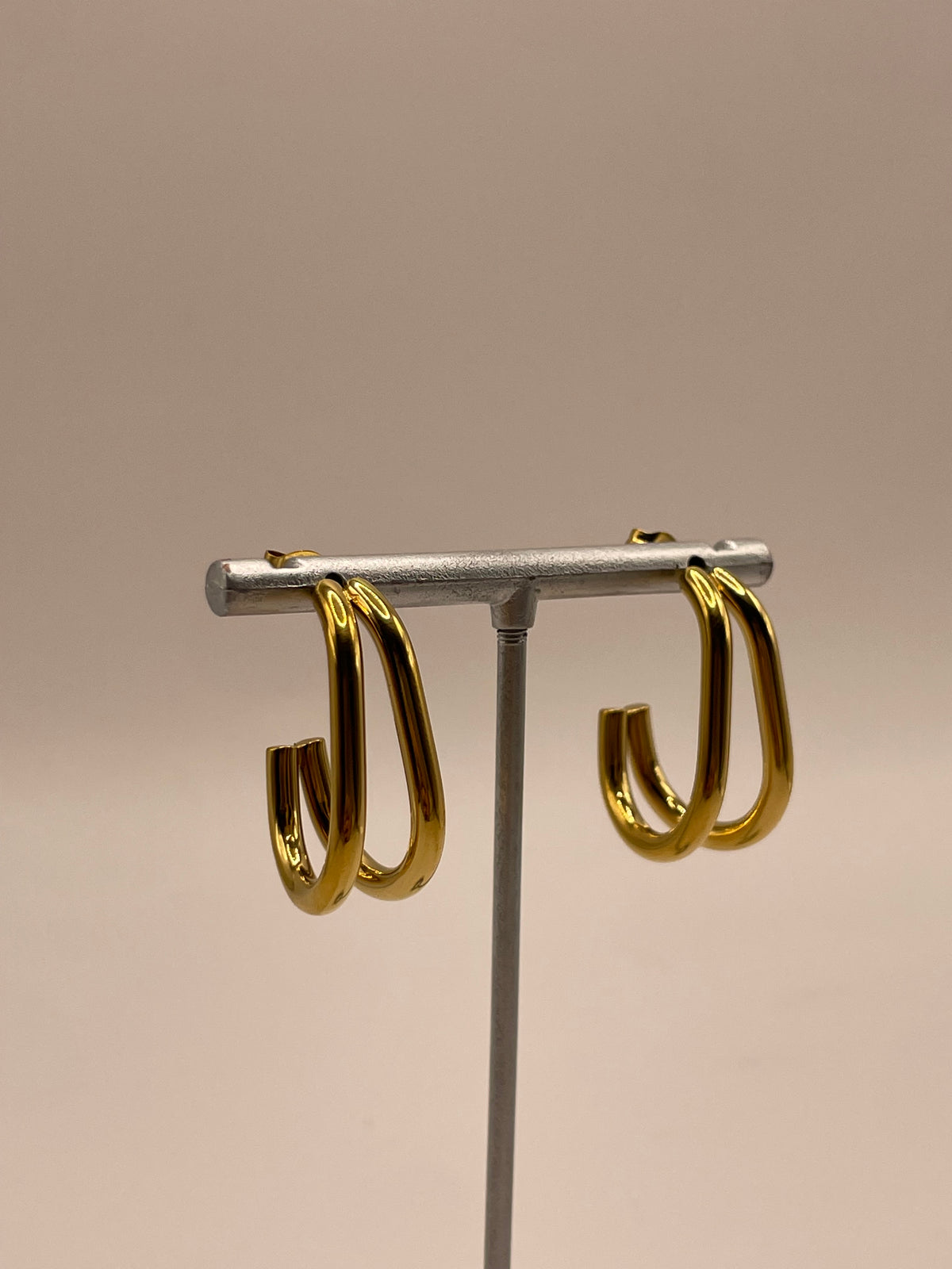 ARETES COQUETA DOBLE DORADO