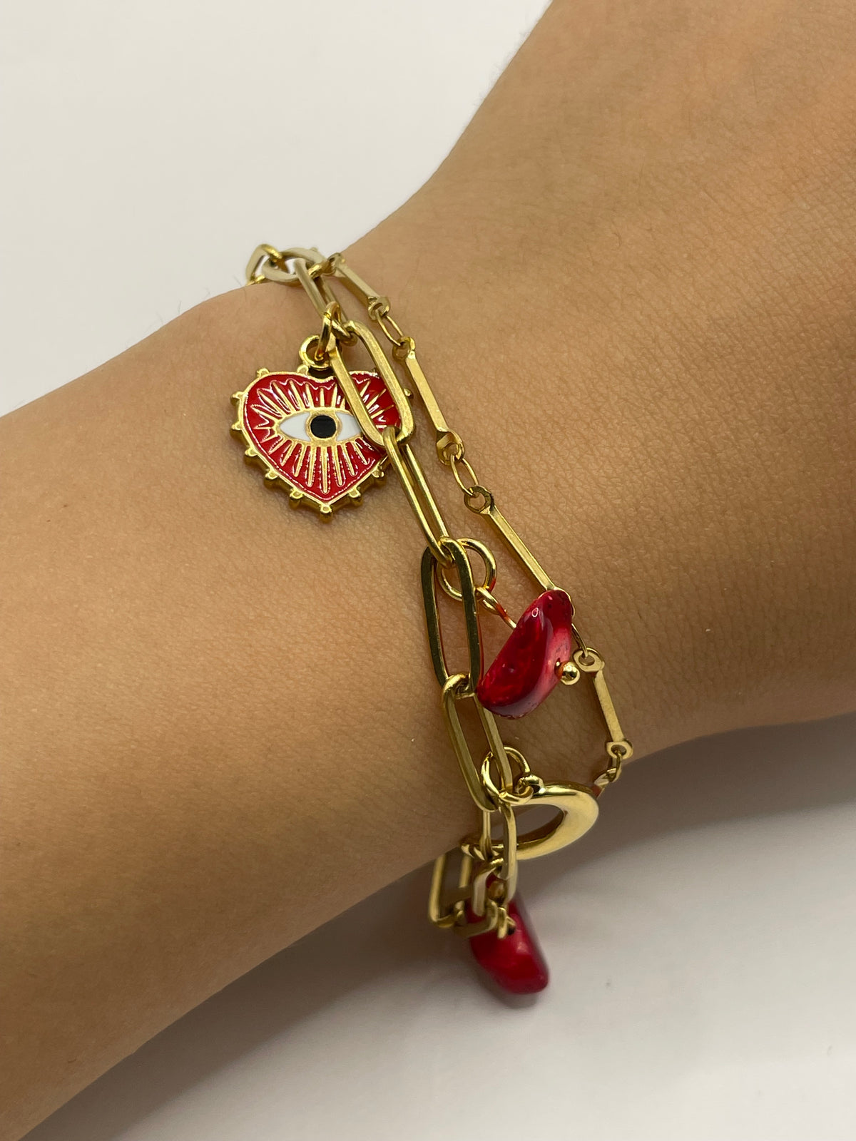 PULSERA CORAZON ROJO