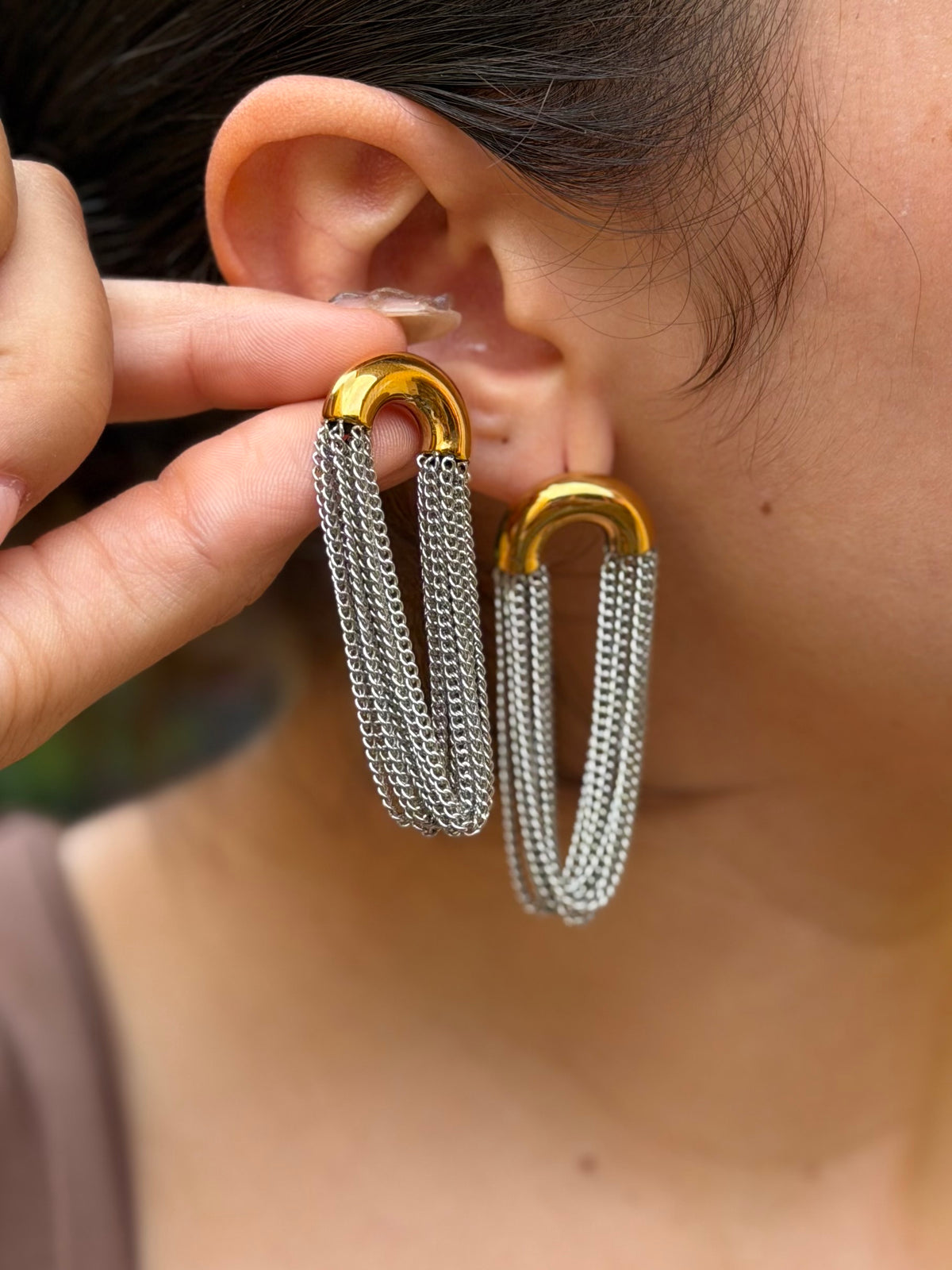 ARETES CADENA LARGOS