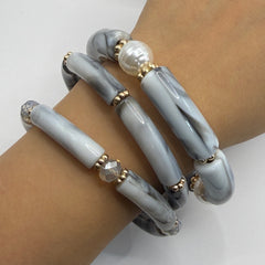 CONJUNTO 3 PULSERAS NEGRO BEIGE