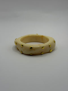 PULSERA RESINA CUADRADA BEIGE