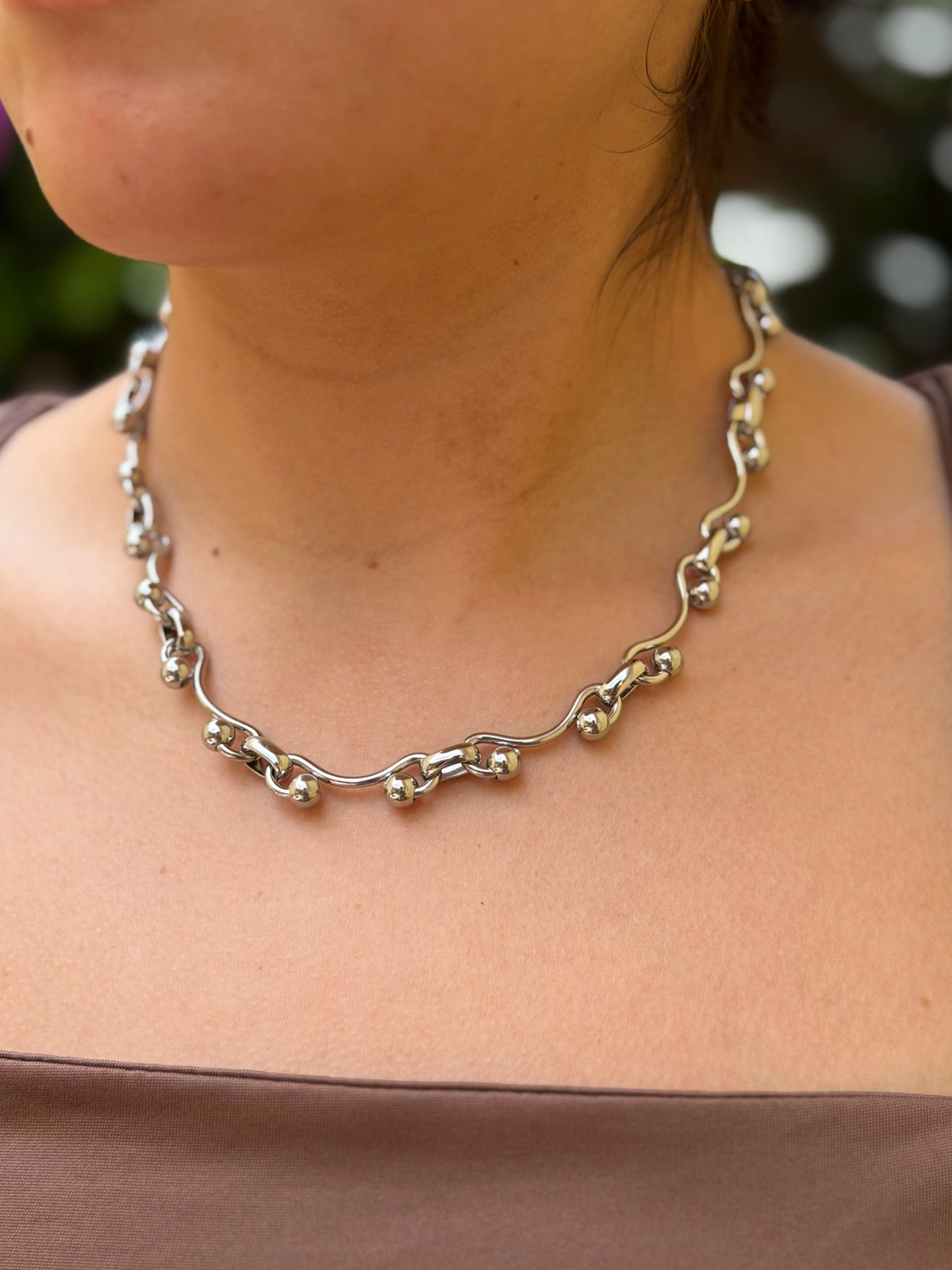 COLLAR CADENA GRUESA PLATA