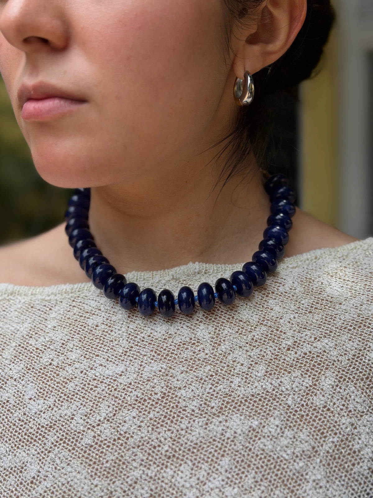 COLLAR CUENCAS OVALADO AZUL