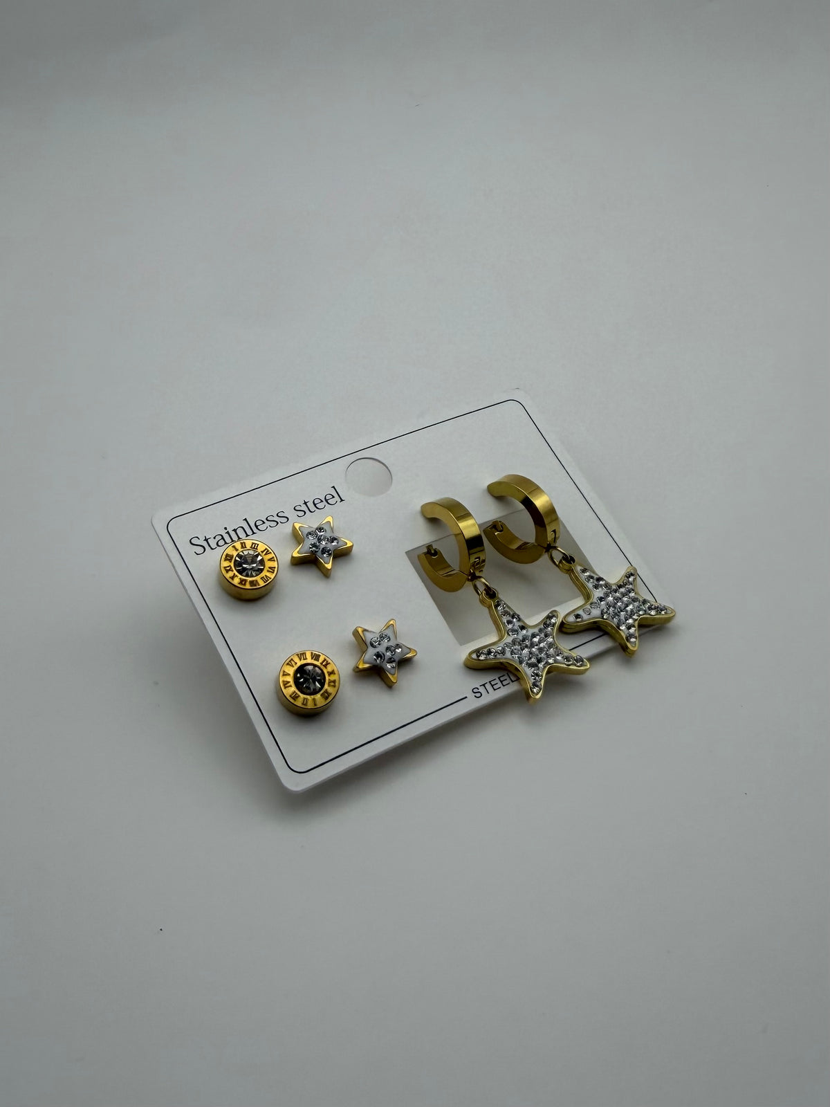 CONJUNTO ARETES ESTRELLA ZIRCONIA