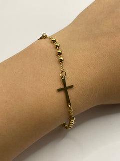 PULSERA CRUZ VIRGEN FINA