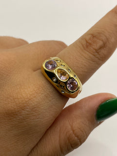 ANILLO ZIRCONIAS ROSAS