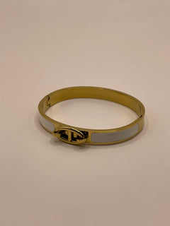 PULSERA DORADA BLANCO BOTON