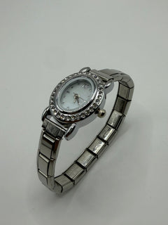 RELOJ ITALIANO PLATA OVALADO GLOW