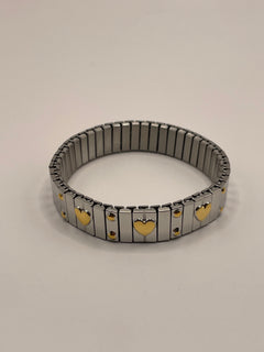 PULSERA PLATEADA CORAZONES