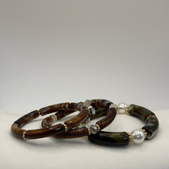 CONJUNTO 3 PULSERAS MARMOL OSCURO