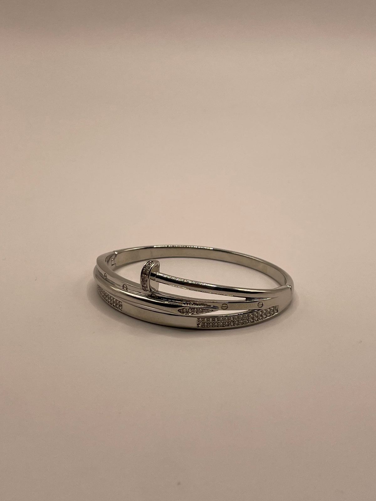 PULSERA CLAVO DOBLE PLATA GLOW