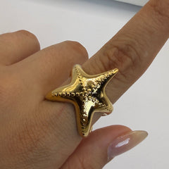ANILLO ESTRELLA MAR DORADO