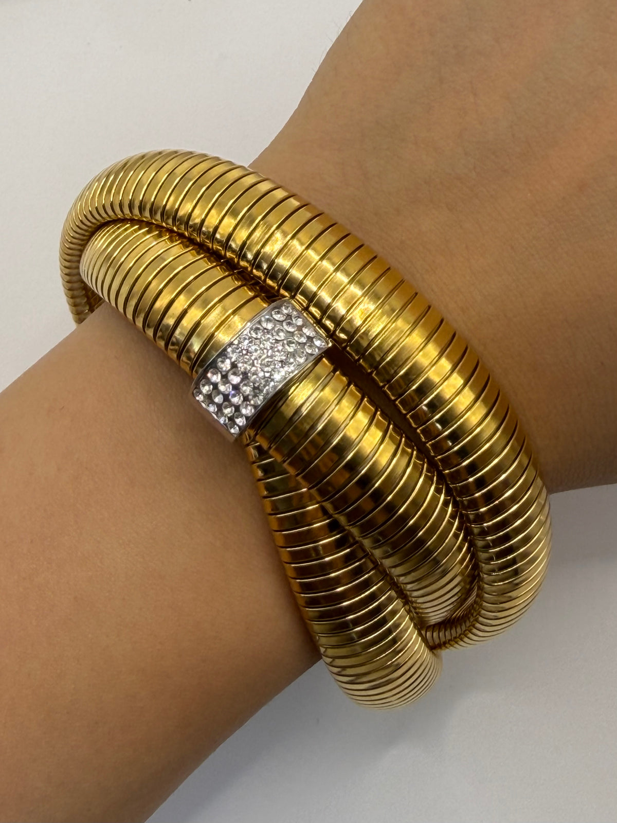 PULSERA AMANDA TRIPLE GLOW DORADA