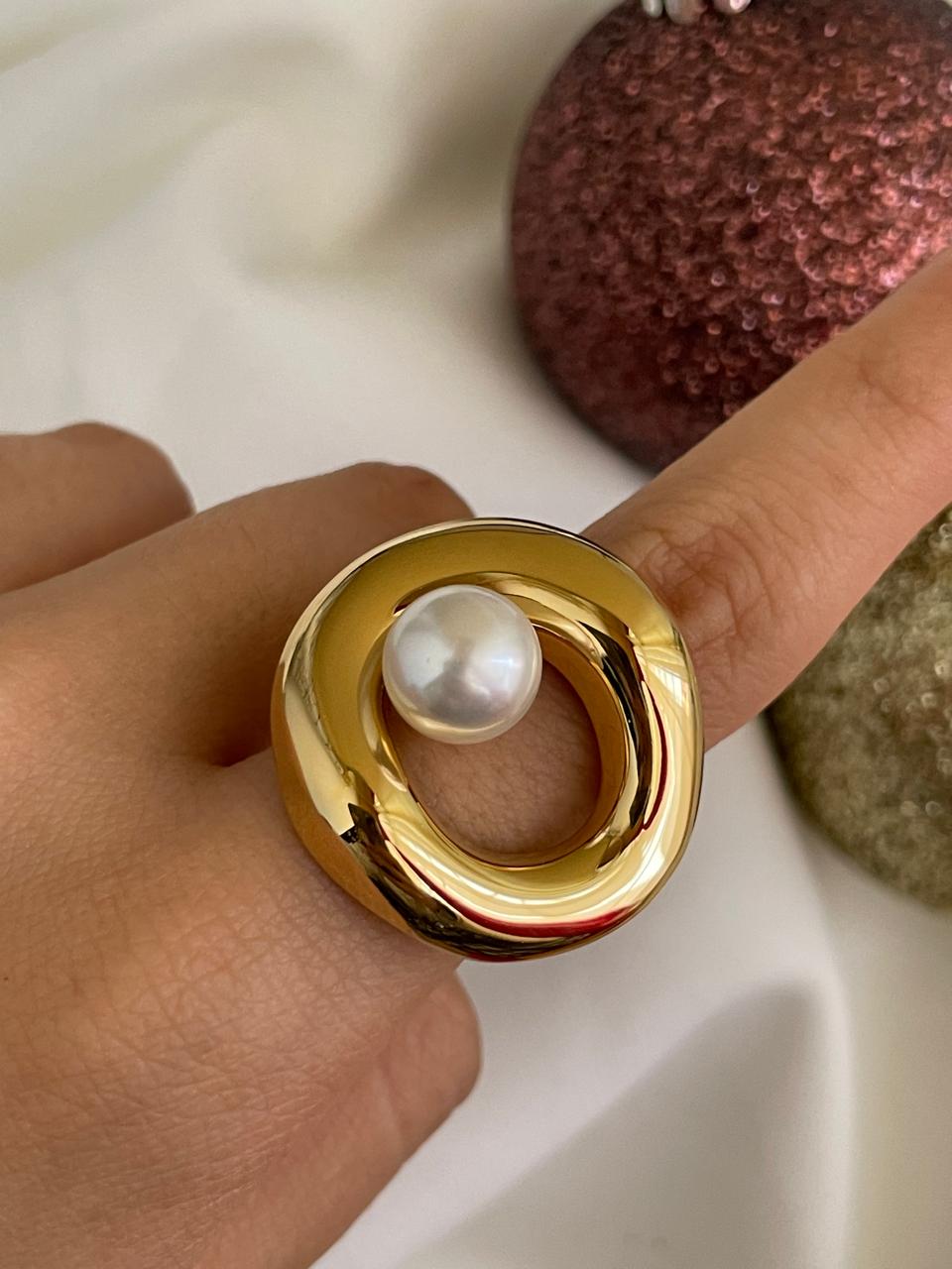 ANILLO CIRCULO PERLA