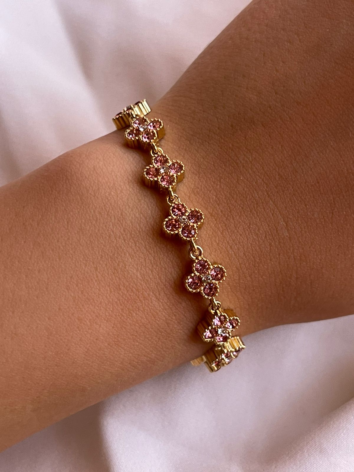 PULSERA TREBOL GLOW ROSA