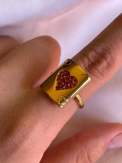 ANILLO CARTA CORAZON TALLA 7