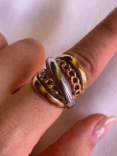 ANILLO CADENA TRIPLE TALLA 7