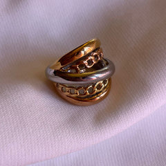 ANILLO CADENA TRIPLE TALLA 7