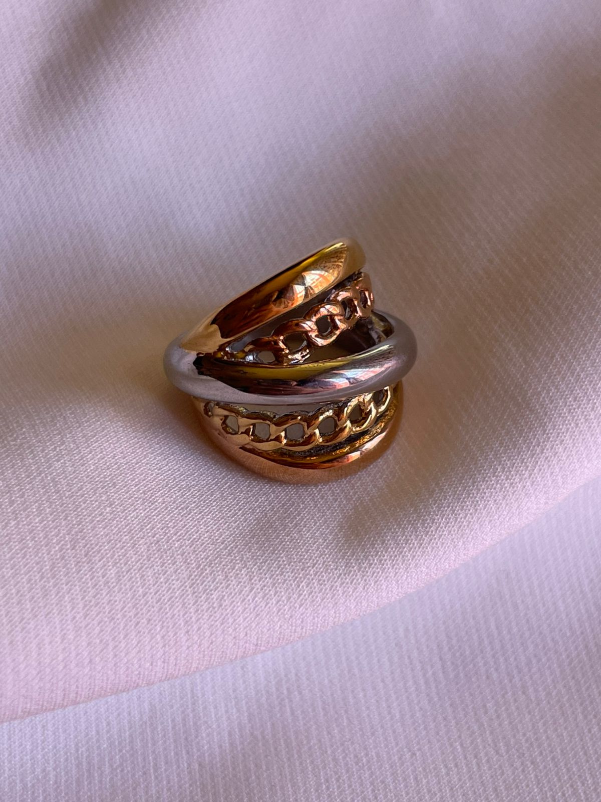 ANILLO CADENA TRIPLE TALLA 7