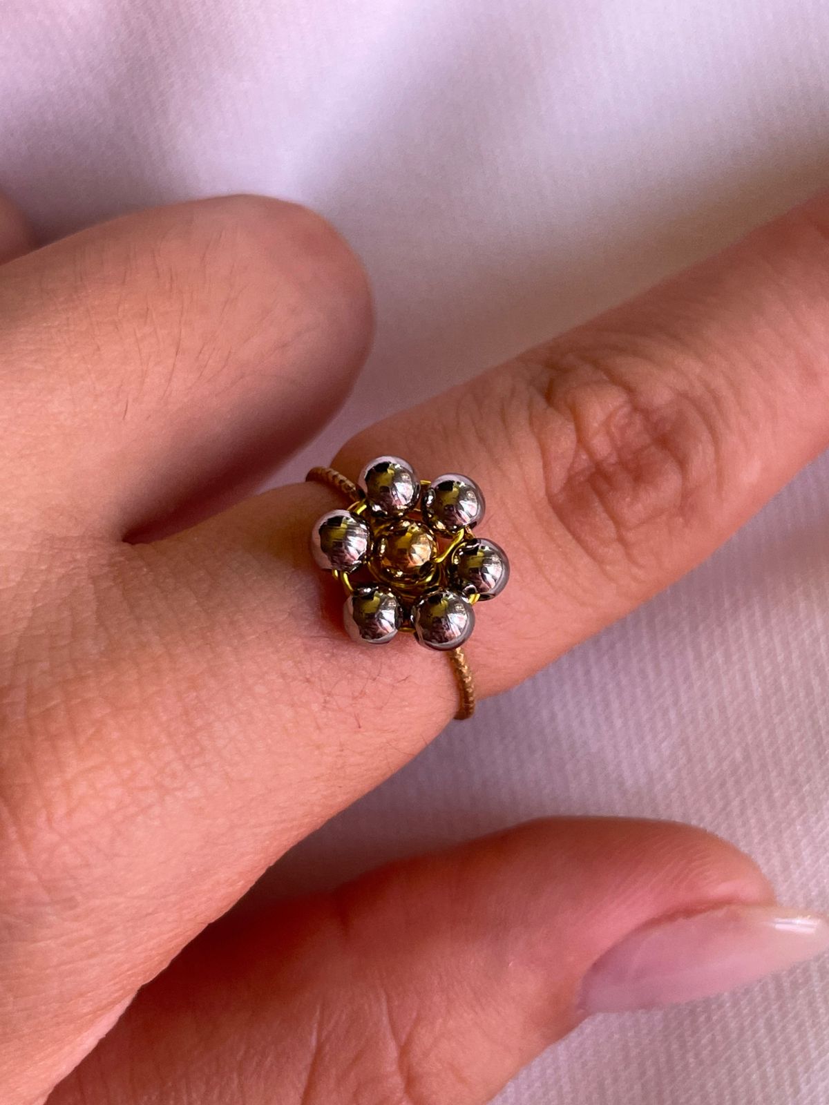 ANILLO FLOR PLATA