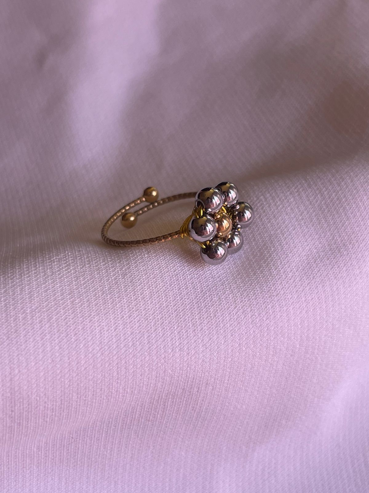 ANILLO FLOR PLATA
