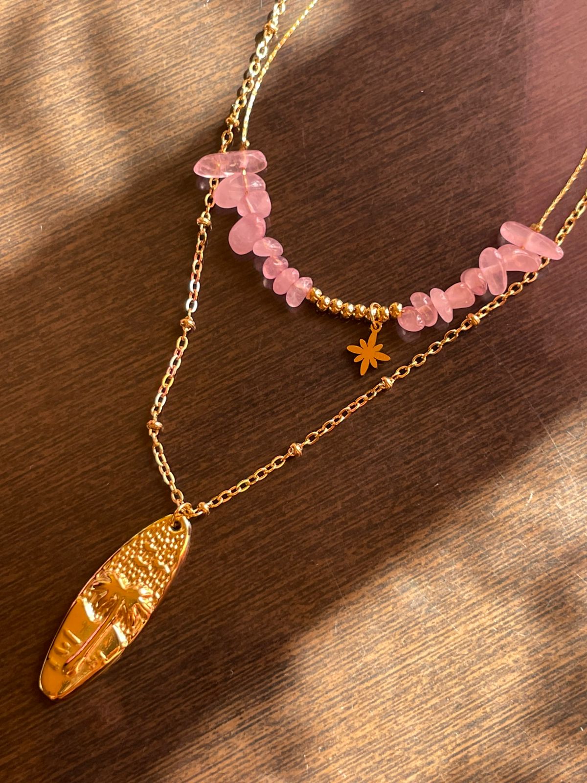 COLLAR CUARZO ROSAS