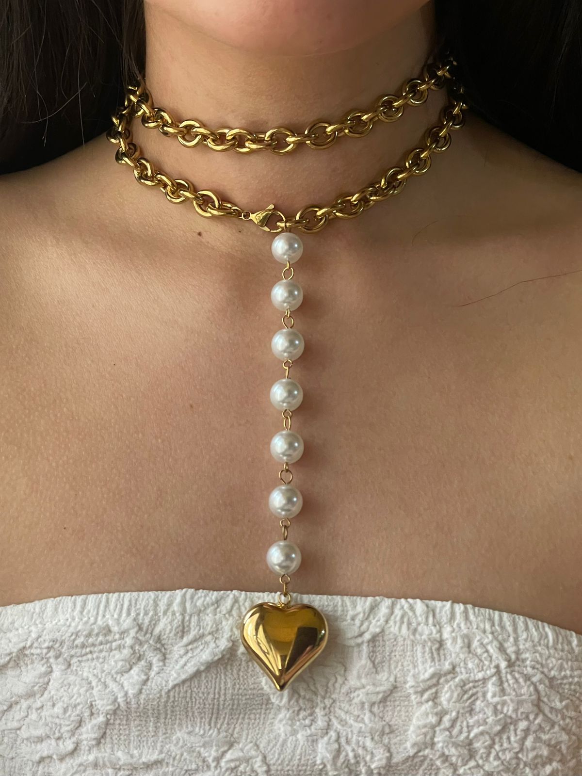 CORBATIN CORAZON PERLA DORADO