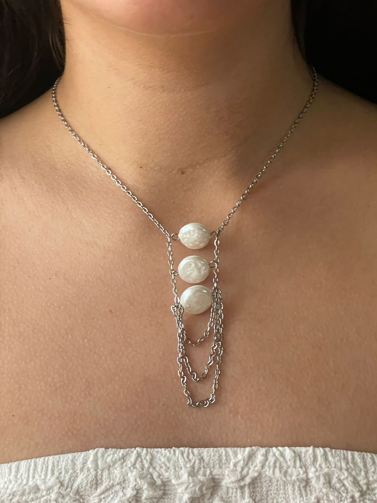 COLLAR CORBATIN PERLA PLATA