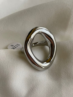 ANILLO CHUNKY ONDA PLATA TALLA 8
