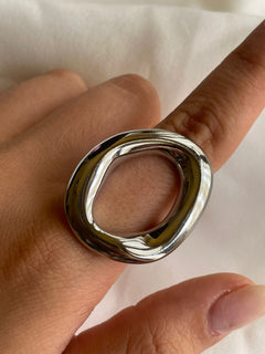 ANILLO CHUNKY ONDA PLATA TALLA 8