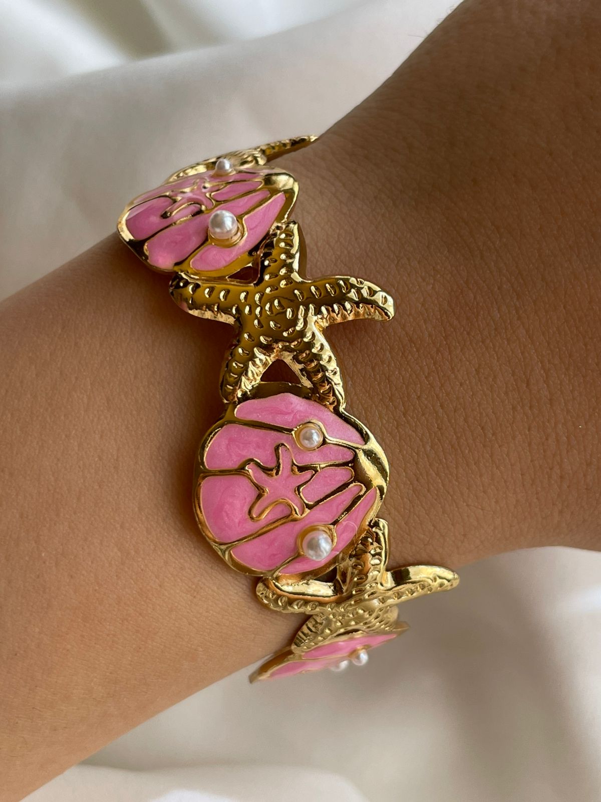 PULSERA CONCHA ROSA
