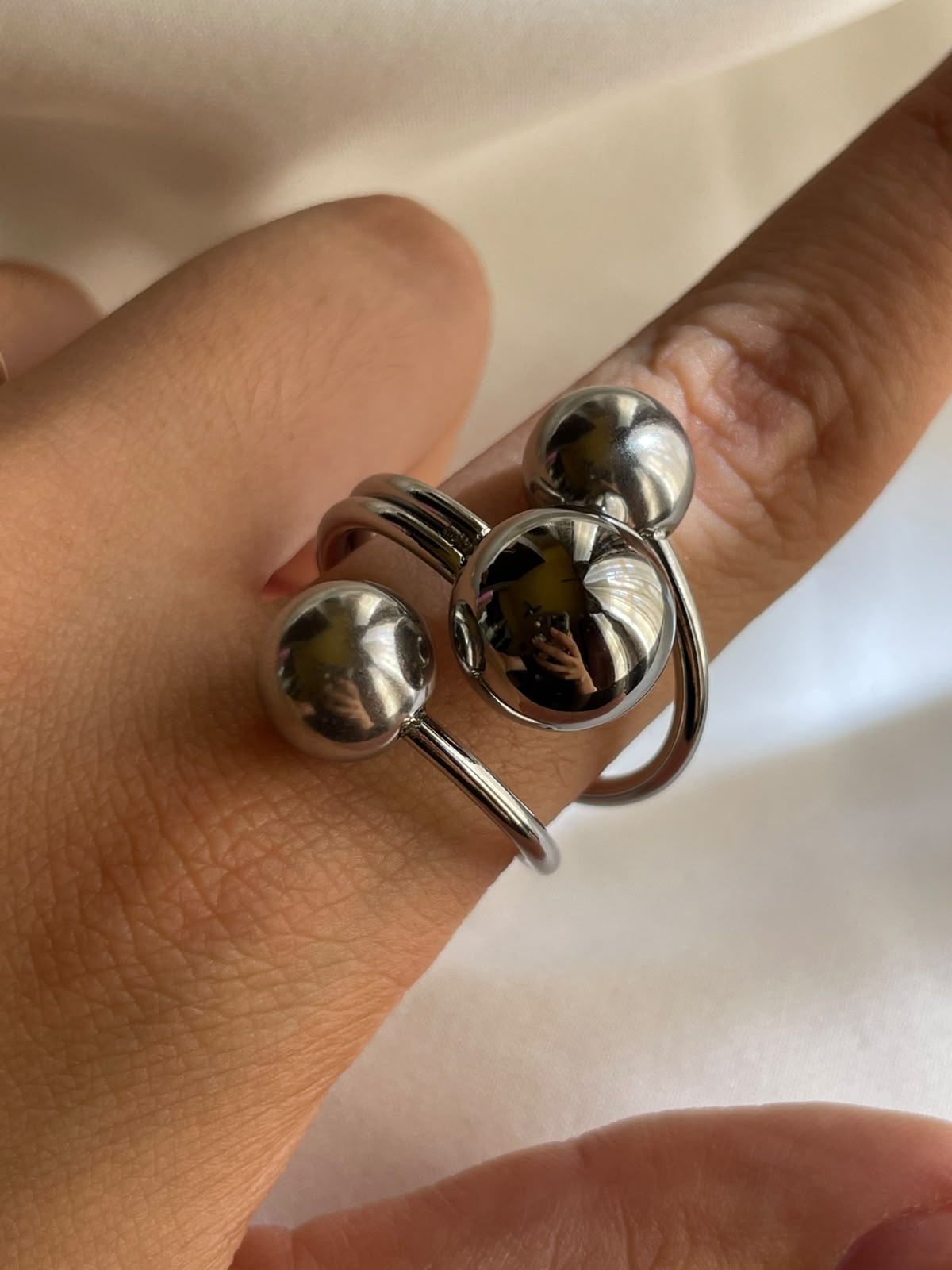 ANILLO CHUNKY TALLA 8 PLATA