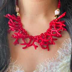 COLLAR CORAL ROJO