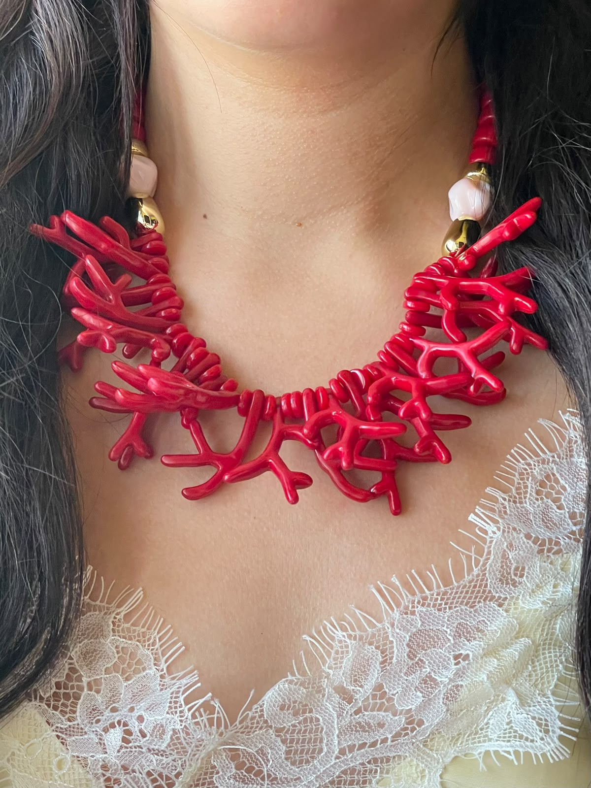 COLLAR CORAL ROJO